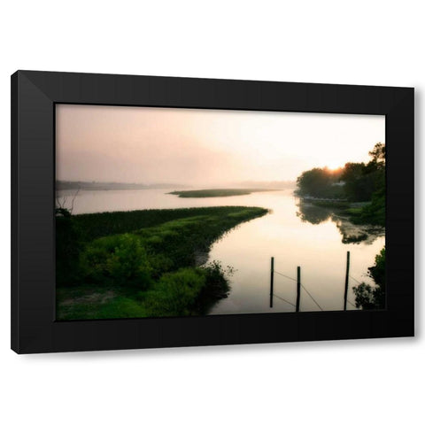 Fog on the Mattaponi VI Black Modern Wood Framed Art Print with Double Matting by Hausenflock, Alan