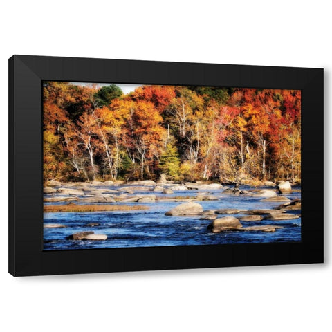Autumn on the River II Black Modern Wood Framed Art Print with Double Matting by Hausenflock, Alan