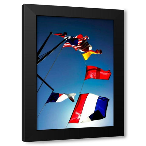 Signal Flags I Black Modern Wood Framed Art Print with Double Matting by Hausenflock, Alan