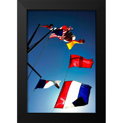 Signal Flags I Black Modern Wood Framed Art Print by Hausenflock, Alan