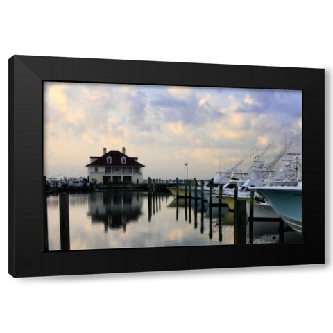 Atlantic Beach Marina II Black Modern Wood Framed Art Print with Double Matting by Hausenflock, Alan