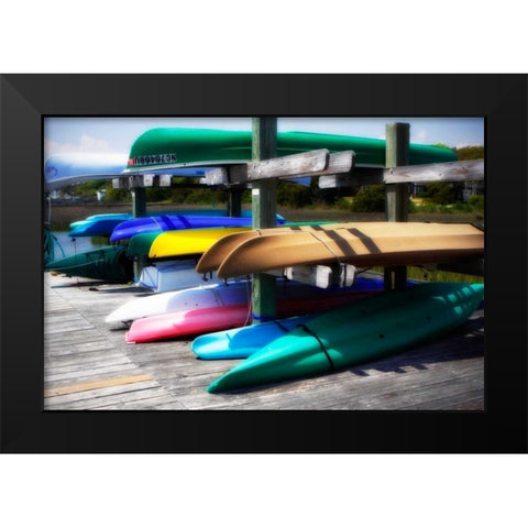 Kayaks II Black Modern Wood Framed Art Print by Hausenflock, Alan