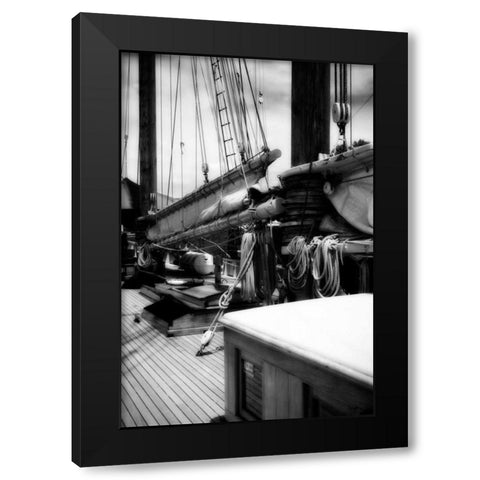 The Schooner I Black Modern Wood Framed Art Print by Hausenflock, Alan