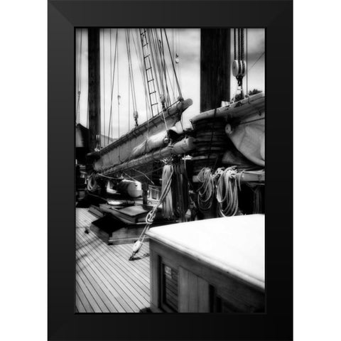 The Schooner I Black Modern Wood Framed Art Print by Hausenflock, Alan