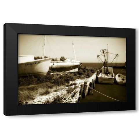 Boat Yard II Black Modern Wood Framed Art Print by Hausenflock, Alan