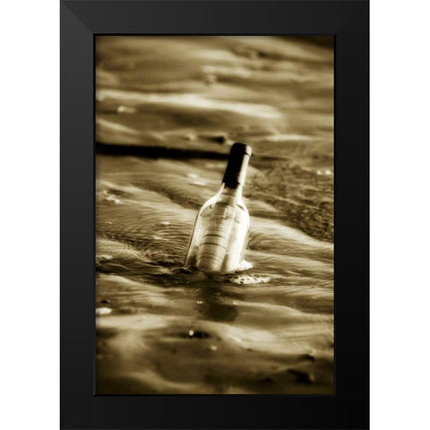 Message in a Bottle II Black Modern Wood Framed Art Print by Hausenflock, Alan