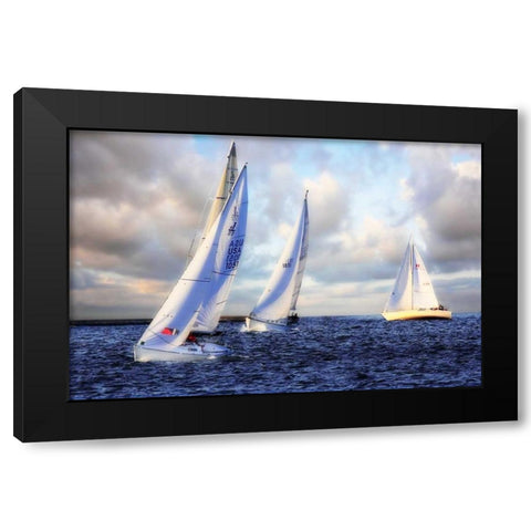 Sailing at Sunset I Black Modern Wood Framed Art Print by Hausenflock, Alan