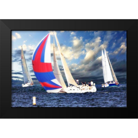 Sailing at Sunset II Black Modern Wood Framed Art Print by Hausenflock, Alan