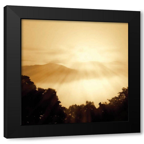 Distant Mountains Sq I Black Modern Wood Framed Art Print with Double Matting by Hausenflock, Alan