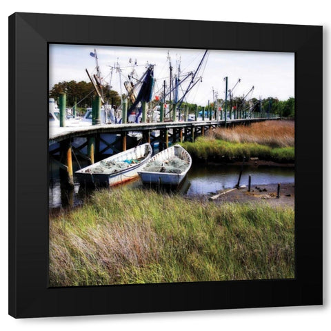 Marsh Harbor Square I Black Modern Wood Framed Art Print with Double Matting by Hausenflock, Alan