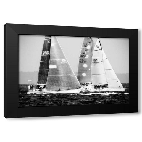 Race on the Chesapeake III Black Modern Wood Framed Art Print by Hausenflock, Alan