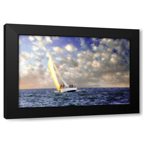 Sailing at Sunrise I Black Modern Wood Framed Art Print with Double Matting by Hausenflock, Alan