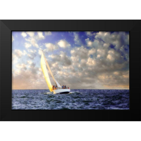 Sailing at Sunrise I Black Modern Wood Framed Art Print by Hausenflock, Alan