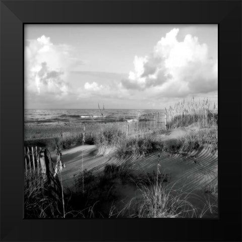 Dunes II Sq. BW Black Modern Wood Framed Art Print by Hausenflock, Alan