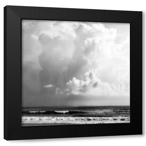 Ocean Storm I Sq. BW Black Modern Wood Framed Art Print with Double Matting by Hausenflock, Alan