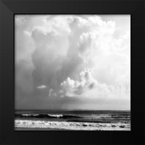 Ocean Storm I Sq. BW Black Modern Wood Framed Art Print by Hausenflock, Alan