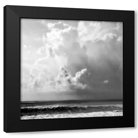 Ocean Storm II Sq. BW Black Modern Wood Framed Art Print with Double Matting by Hausenflock, Alan