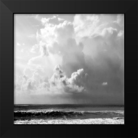 Ocean Storm II Sq. BW Black Modern Wood Framed Art Print by Hausenflock, Alan