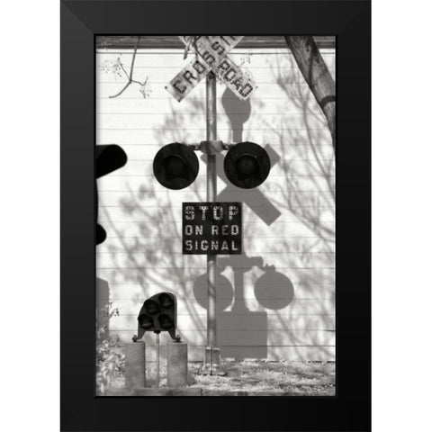 RR Signal I Black Modern Wood Framed Art Print by Johnson, George