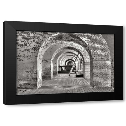 Civil War Fort I Black Modern Wood Framed Art Print with Double Matting by Johnson, George