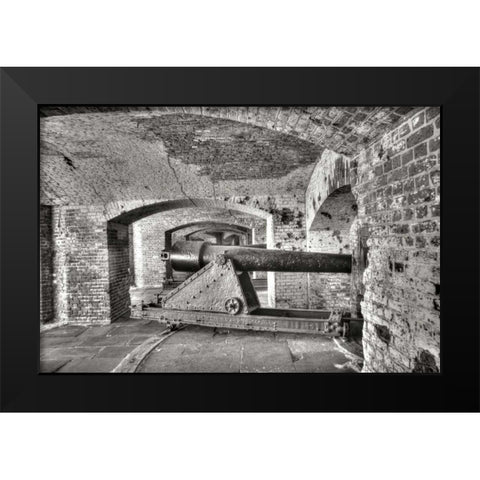Civil War Fort II Black Modern Wood Framed Art Print by Johnson, George