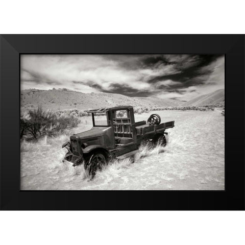 Bannack Truck Black Modern Wood Framed Art Print by Johnson, George