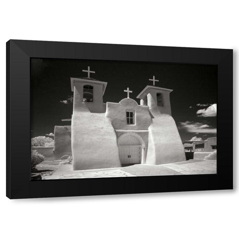 Taos Church I Black Modern Wood Framed Art Print with Double Matting by Johnson, George
