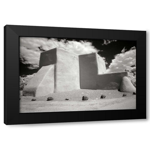 Taos Church III Black Modern Wood Framed Art Print with Double Matting by Johnson, George
