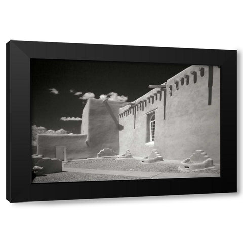 Taos Church IV Black Modern Wood Framed Art Print with Double Matting by Johnson, George