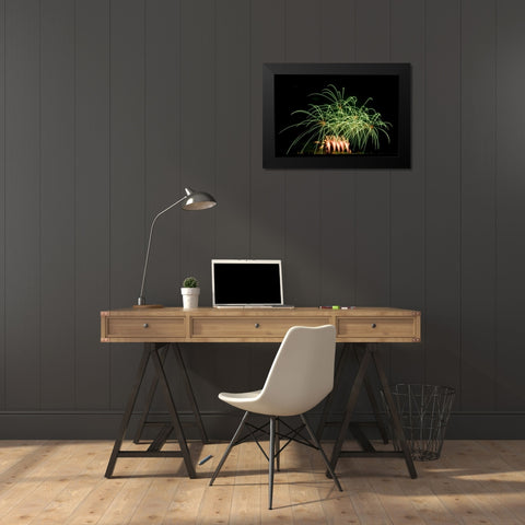 Fireworks at Havasu I Black Modern Wood Framed Art Print by Johnson, George