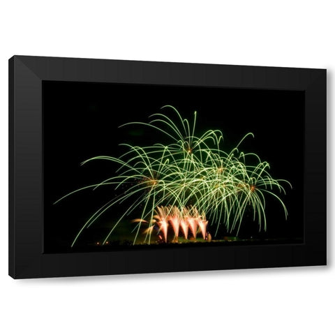 Fireworks at Havasu I Black Modern Wood Framed Art Print by Johnson, George