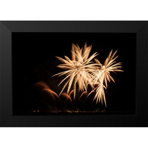 Fireworks at Havasu II Black Modern Wood Framed Art Print by Johnson, George