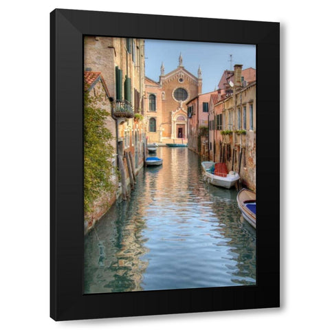 Waterways of Venice I Black Modern Wood Framed Art Print with Double Matting by Johnson, George