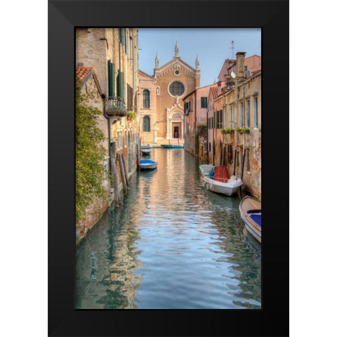 Waterways of Venice I Black Modern Wood Framed Art Print by Johnson, George