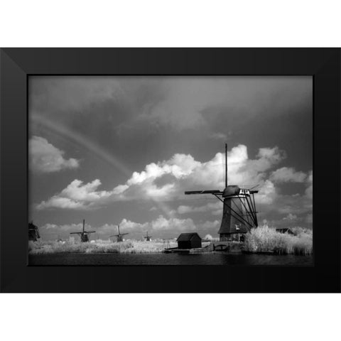 Windmill I Black Modern Wood Framed Art Print by Johnson, George
