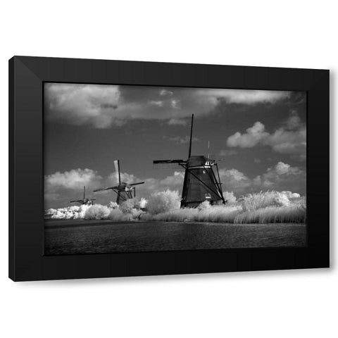 Windmill II Black Modern Wood Framed Art Print with Double Matting by Johnson, George