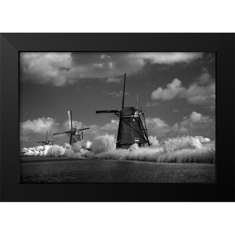 Windmill II Black Modern Wood Framed Art Print by Johnson, George