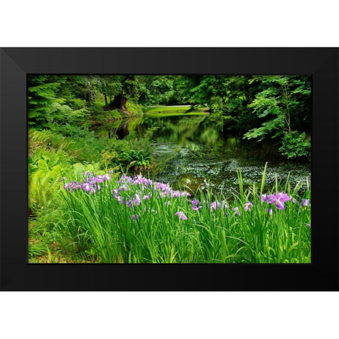Bloedel Reserve I Black Modern Wood Framed Art Print by Johnson, George