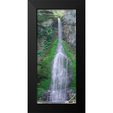 Port Angeles Falls Black Modern Wood Framed Art Print by Johnson, George