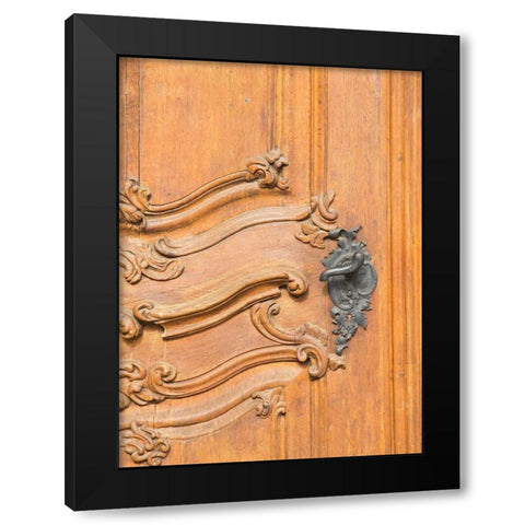 Bratislava Door Black Modern Wood Framed Art Print by Johnson, George