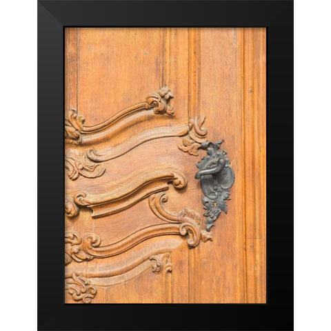 Bratislava Door Black Modern Wood Framed Art Print by Johnson, George