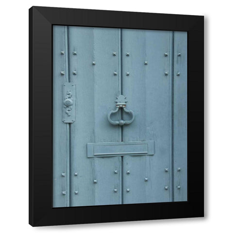 Brugge Blue Door Black Modern Wood Framed Art Print with Double Matting by Johnson, George