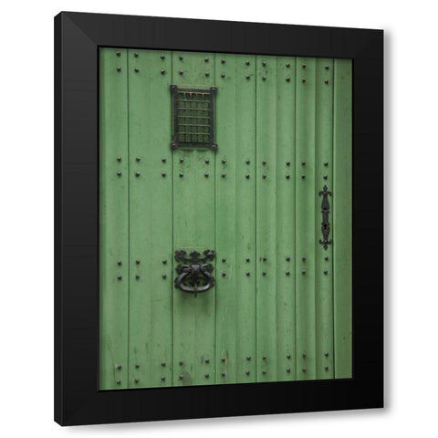 Ghent Green Door Black Modern Wood Framed Art Print with Double Matting by Johnson, George