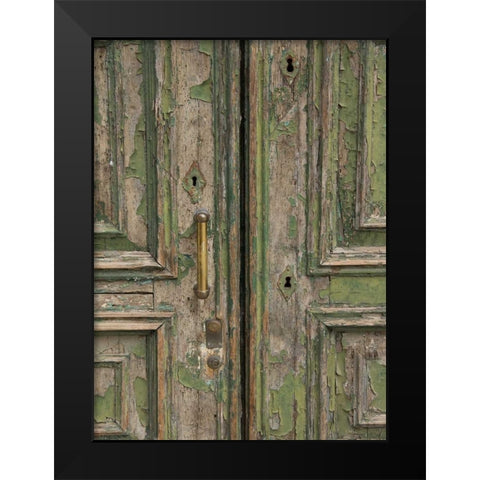 Venice Green Door Black Modern Wood Framed Art Print by Johnson, George