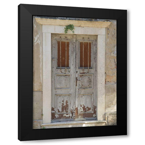 Dubrovnik Wood Door Black Modern Wood Framed Art Print by Johnson, George