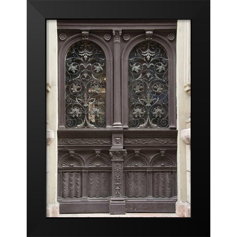 Budapest Double Door Black Modern Wood Framed Art Print by Johnson, George