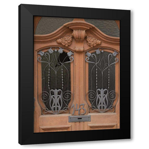 Miltenberg Door Black Modern Wood Framed Art Print with Double Matting by Johnson, George