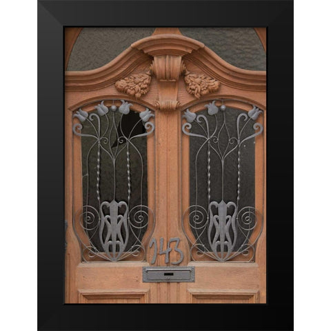 Miltenberg Door Black Modern Wood Framed Art Print by Johnson, George