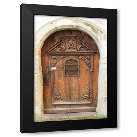 Passau Wood Door Black Modern Wood Framed Art Print by Johnson, George