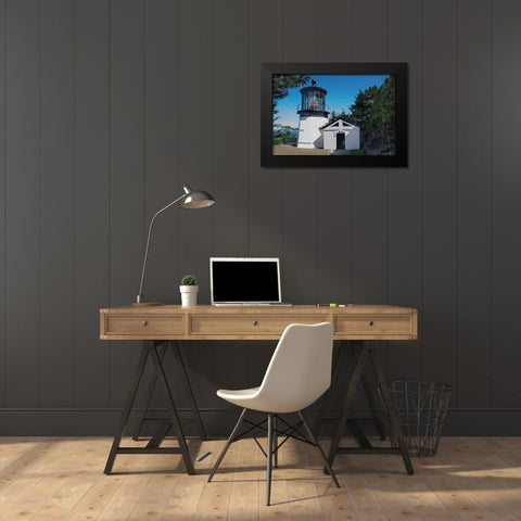 Cape Mears Lighthouse Black Modern Wood Framed Art Print by Johnson, George